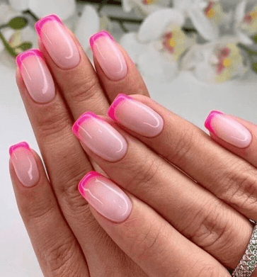 Pink French Tip Nails